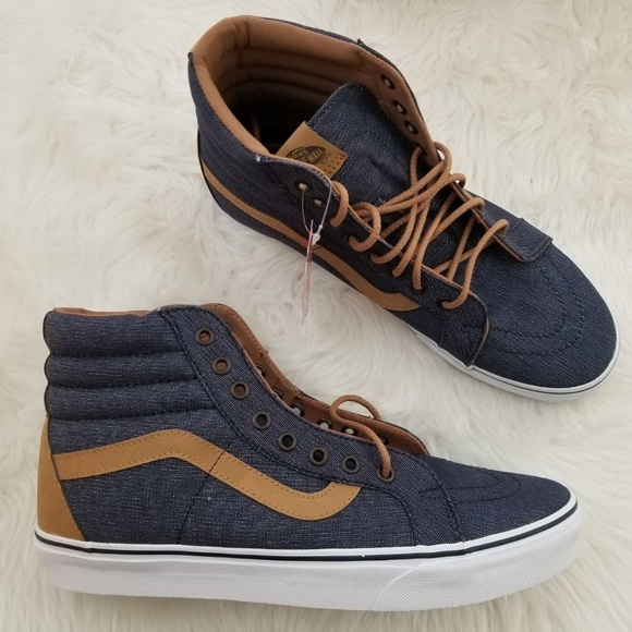 vans sk8 hi reissue denim c&l navy